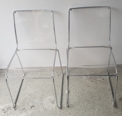 Italian Acrylic Glass Chairs from Calligaris Set of 2 for sale at