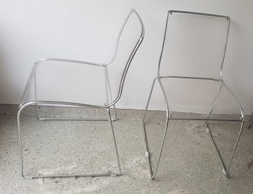 Set of Italian Acrylic Glass Chairs from Calligaris for sale at Pamono