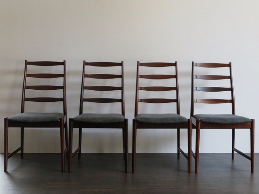 Danish Dark Wood Dining Chairs By Arne, Dark Wood Dining Chairs Set Of 4