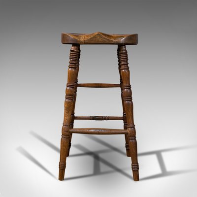 Antique English Beech Ash Stool 1900s for sale at Pamono
