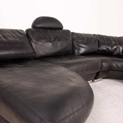 Black Leather Sofa By Artanova Medea, Small Black Leather Sofa