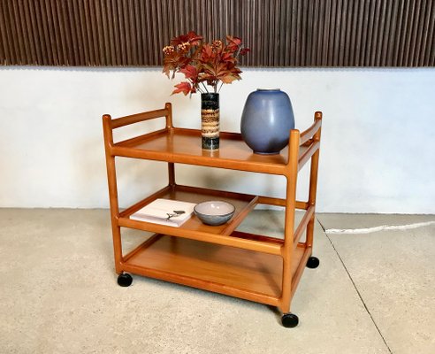 Danish Cherry Wood Bar or Serving Cart by Henning Korch for CFC