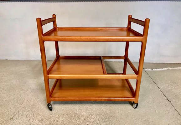 Danish Cherry Wood Bar or Serving Cart by Henning Korch for CFC