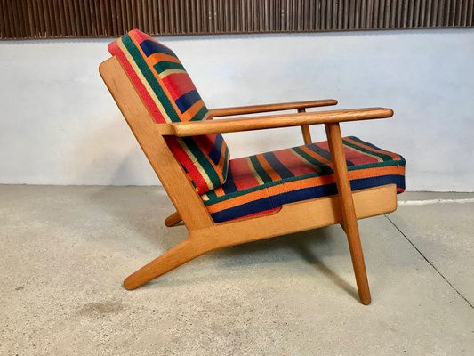 Danish GE 290 Plank Easy Chair in Oak by Hans J. Wegner for Getama