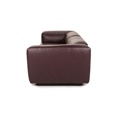 Modular Purple Leather Two Seater Couch, Purple Leather Chair
