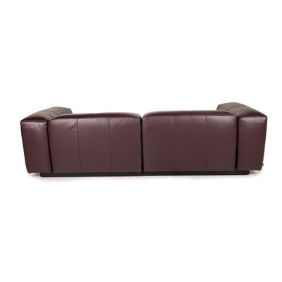 Modular Purple Leather Two Seater Couch, Purple Leather Sectional
