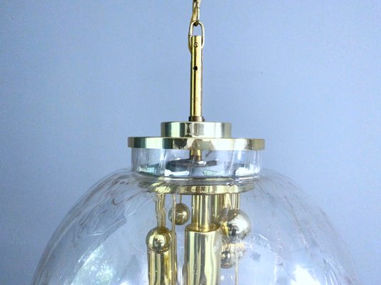 Glass Ball Gold Plated Brass Ceiling Lamp From Doria Germany 1960s For At Pamono - Ball Ceiling Lights Gold