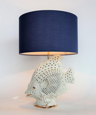 Blue and white fish lamp deals