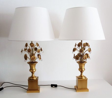 French Hollywood Regency Table Lamps, Table Lamps That Look Like Flowers