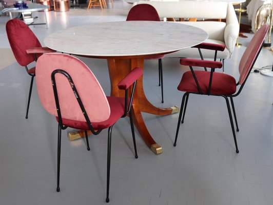 Italian Dining Chairs In Metal And, Red Metal Dining Room Chairs