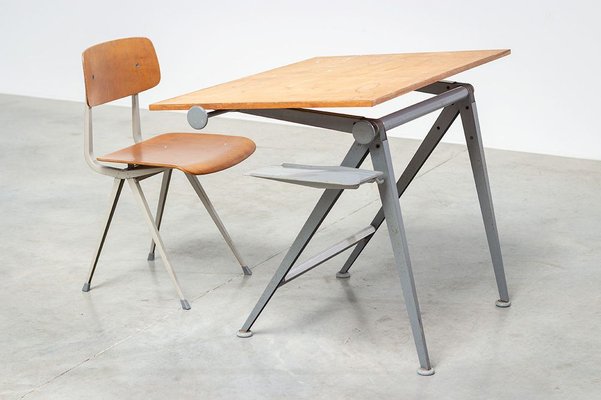 Reply Drafting Table Result Chair by Wim Rietveld and Friso Kramer for Ahrend De Cirkel 1950s