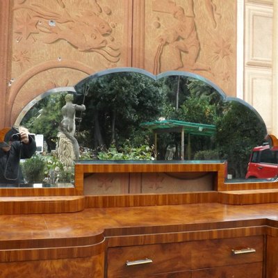 Italian Art Deco Sideboard With Mirror For At Pamono Italian Art Deco Sideboard With Mirror, Mirrored Furniture Repair Glasgow