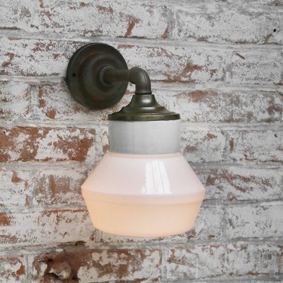 Milk glass bathroom sale sconce