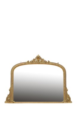 Victorian Gilded Overmantle Mirror For, Antique Brass Over Mantle Mirror