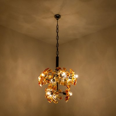 Orange Murano Glass Chrome Chandelier By Mazzega 1960s For At Pamono Orange Murano Glass Chrome Chandelier, Orange Crystal Chandelier