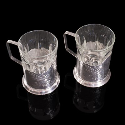 Porte-gobelet Soviétique émaillé Podstakannik - URSS Leningrad 1960 - Vintage