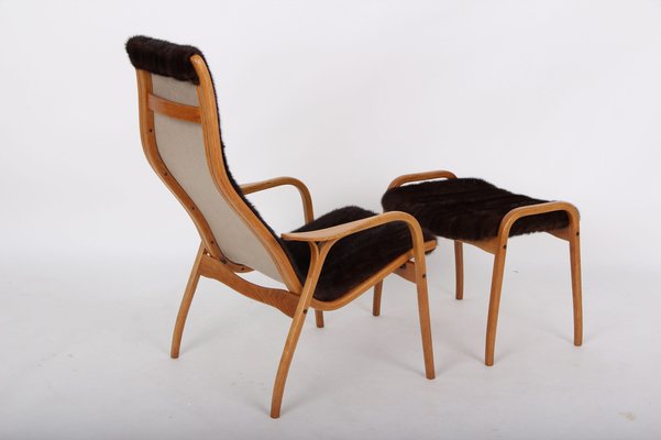 Set of Lamino Chair and Stool by Yngve Ekström for Swedese for