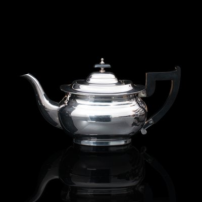 Vintage English Art Deco Silver Plated Tea Set Set of 3 for sale