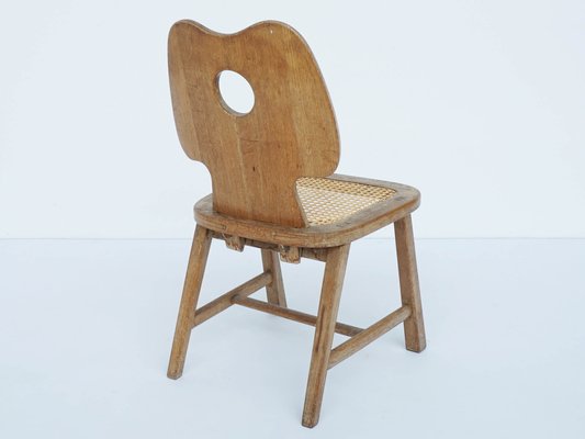 Wooden straw chair best sale