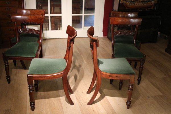 Antique Regency Dining Chairs Set Of 6, Regency Dining Chairs Antique