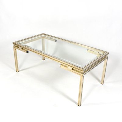 French Silver And Gold Coffee Table By Pierre Vandel 1970s For French Silver And Gold Coffee Table By Pierre Vandel 1970s 2