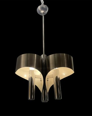 Mid Century Chrome Pendant Lamp 1960s, Hamilton Collection 5 Light Black And Gold Chandelier With Metal Shades