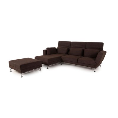 Moule Brown Fabric Sofa From Brühl Sippold For At Pamono Moule Brown Fabric Sofa From Brühl, Brown Leather And Fabric Sofa