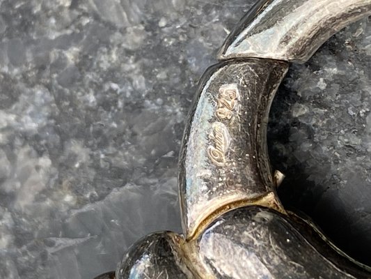 Sterling silver snake necklace and bracelet.