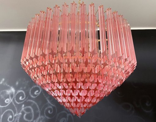 Modern Quadriedri Murano Glass Chandelier With 265 Amber Prisms And Gold Frame 1982 For At Pamono Quadriedri Murano Glass Chandelier, Contemporary Amber Glass Chandeliers Uk