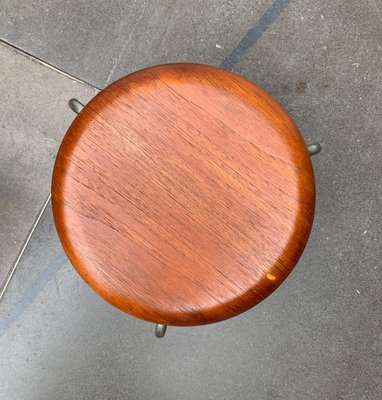 スツール Arne Jacobsen 3170 Teak FRITZ HANSEN Set of Dot Stools Model 3170 in Teak by Arne Jacobsen for