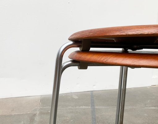 Set of Mid-Century Danish Model 3170 Dot Stool by Arne
