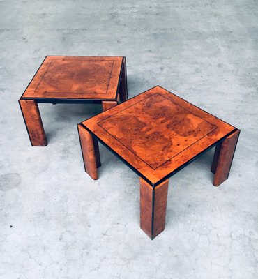 Postmodern Italian Burl Wood Side Table Set 1970s Of 2 For At Pamono Postmodern Italian Burl Wood Side Table, Burl Wood Modern End Table