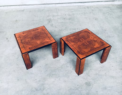 Postmodern Italian Burl Wood Side Table Set 1970s Of 2 For At Pamono Postmodern Italian Burl Wood Side Table, Burl Wood Accent Table