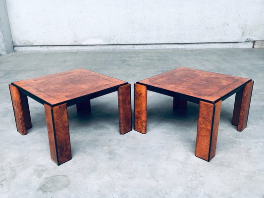 Postmodern Italian Burl Wood Side Table, Lane Burl Wood Coffee Table