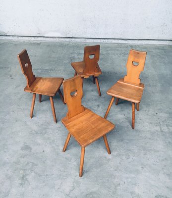 Vintage Belgian Brutalist Pub Caf Chair Set by Torck 1960s Set