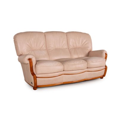 Nevada Cream Leather 3 Seater Sofa From, Nevada Leather Sofa