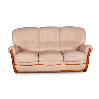 Nevada Cream Leather 3 Seater Sofa From, Cream Leather 3 Seater Sofa