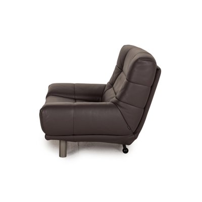 Grey Leather Lounge Chair From Rolf, Grey Leather Chair