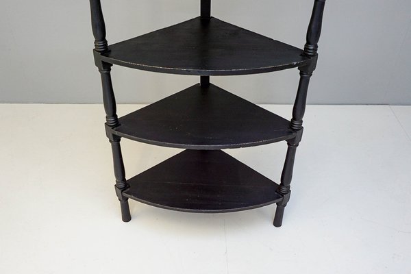 Black metal sale corner shelf unit