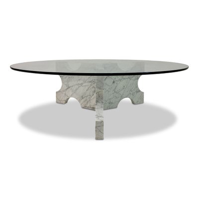 Italian Carrara Marble Coffee Table, Italian Carrara Marble Coffee Table