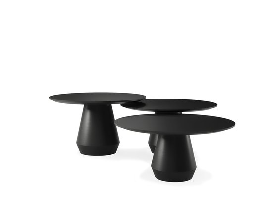 Charlotte Dreifache Schwarze Couchtische, 3er Set bei Pamono kaufen