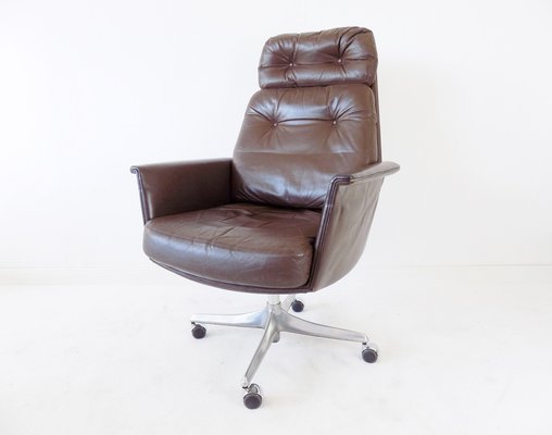 Brown Leather Desk Chair By Horst, Brown Leather Executive Office Chair