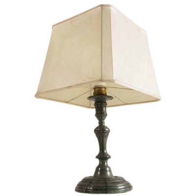 Baroque Style Table Lamp in Patinated Pewter 1930s for sale at Pamono