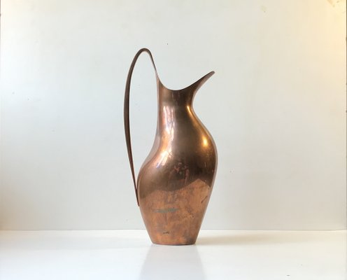 Vintage Copper Masterpiece Pitcher by Henning Koppel for Georg