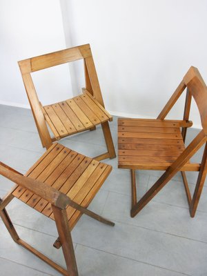 Vintage Trieste Folding Chair By Aldo, Vintage Wood Folding Chairs