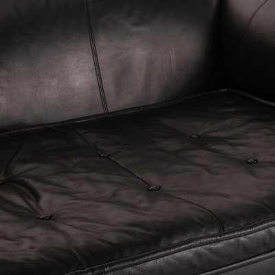 Mammut Black Leather Sofa Set By Bretz, Durablend Leather Sofa