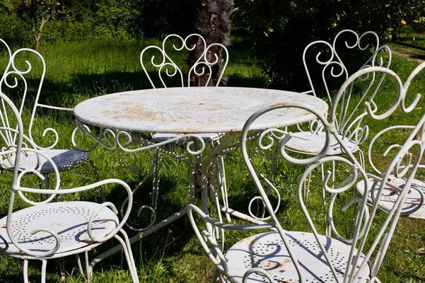 French Garden Table And 6 Chairs Set Of 7 For At Pamono French Garden Table And 6 Chairs Set, French Outdoor Furniture