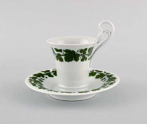 Grnes Efeu Egoist Kaffeeservice aus handbemaltem Porzellan von Meissen,  4er Set bei Pamono kaufen