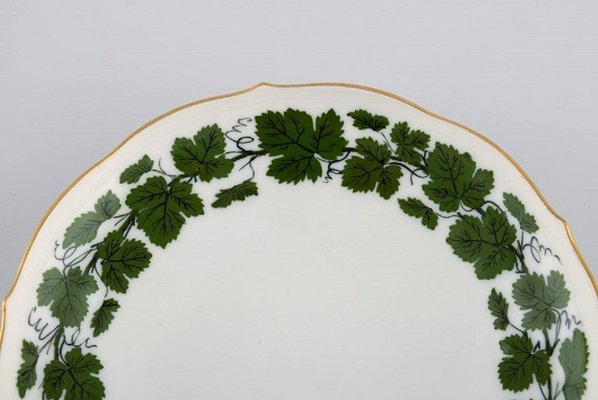 Green Ivy Vine Leaf Mocha Cup and Tea Cup with Saucers in