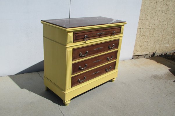 Yellow and Walnut Dresser, 1900s for sale at Pamono Yellow and Walnut Dresser, 1900s for sale at Pamono